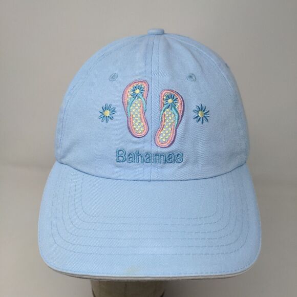 Bahamas Women's Strapback Hat Blue OSFA Embroidered Flip Flops Logo - Picture 3 of 12